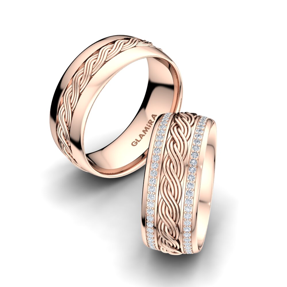 Or rose 14k Diamant Bague de Mariage Magic Story 8 mm