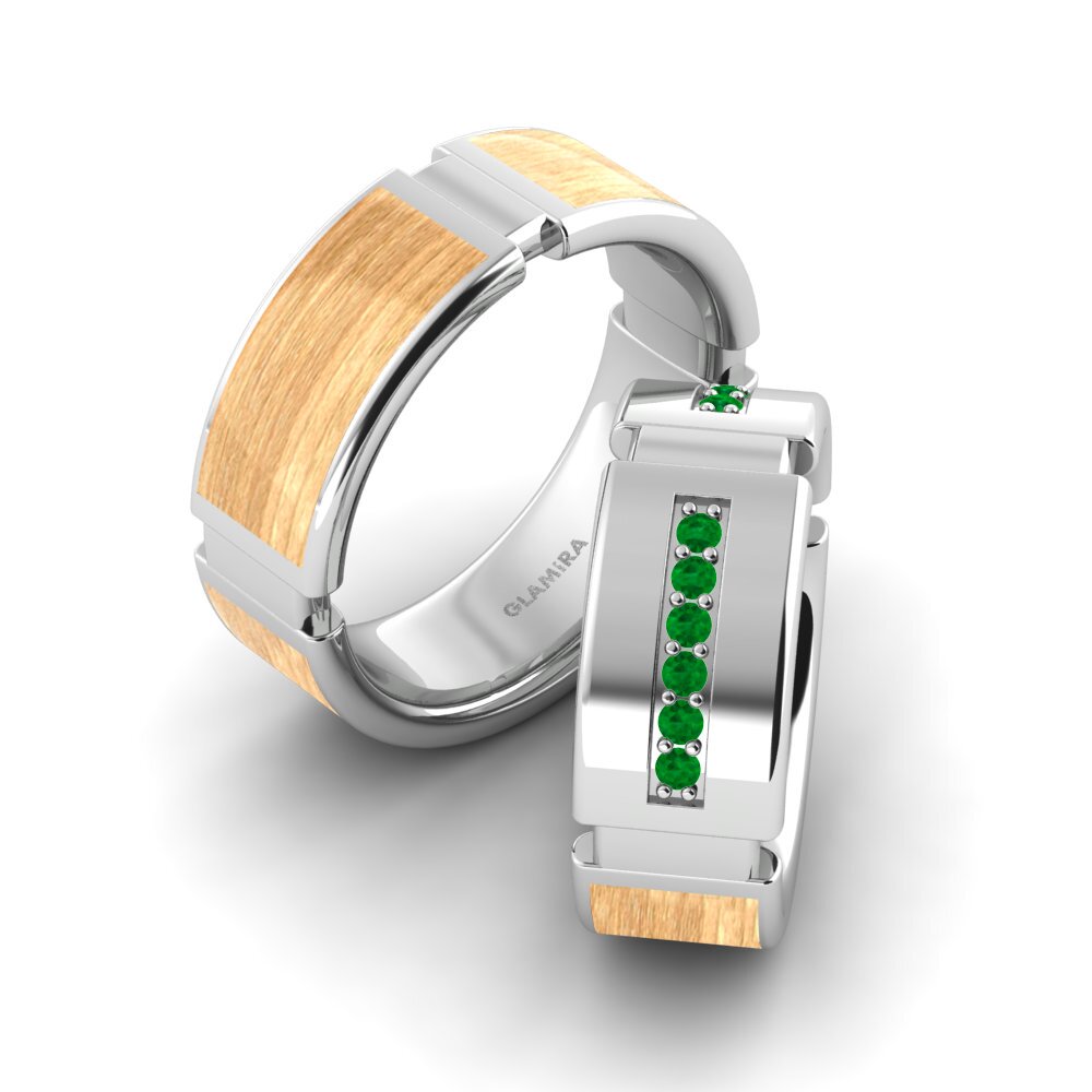 Smaragd Trouwring Confident Ivy 8 mm