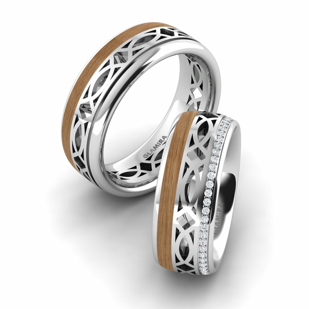 14k White Gold Wedding Ring Confident Joy 8 mm
