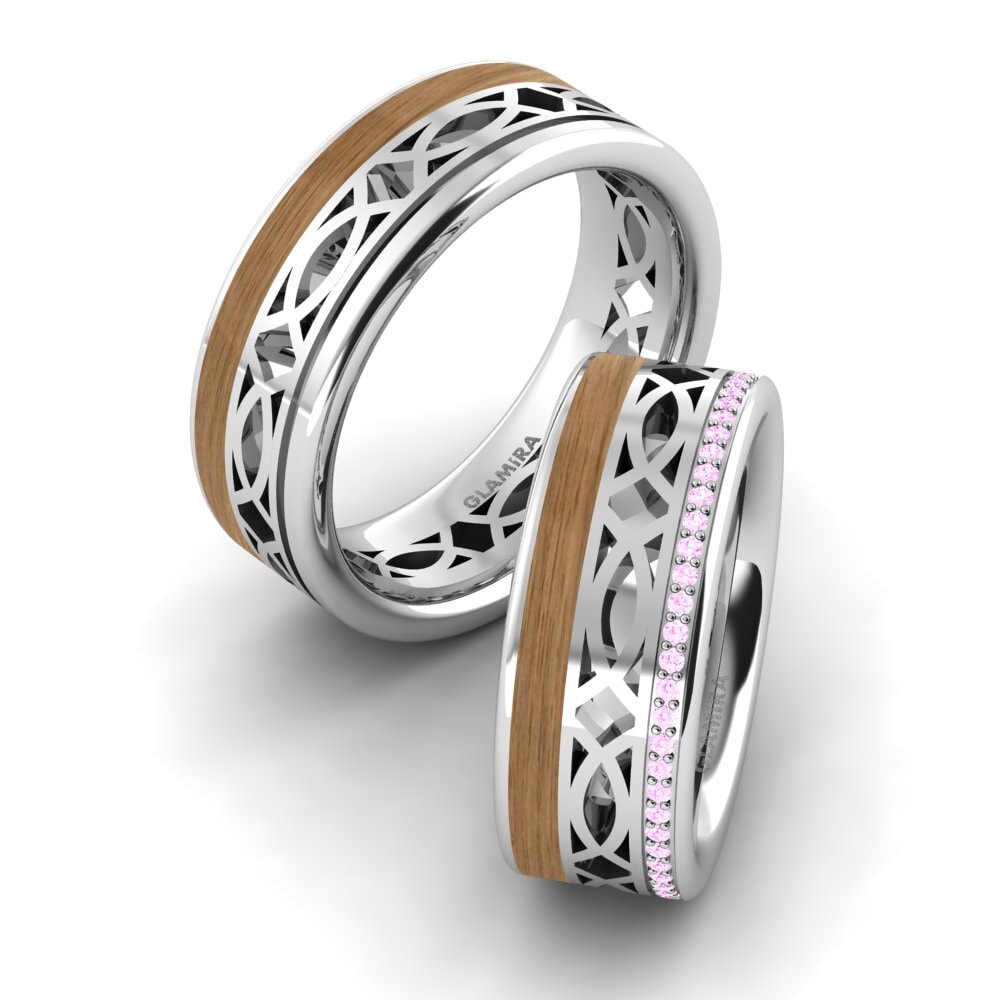 Zafiro Rosado Anillo de boda Confident Joy 8 mm