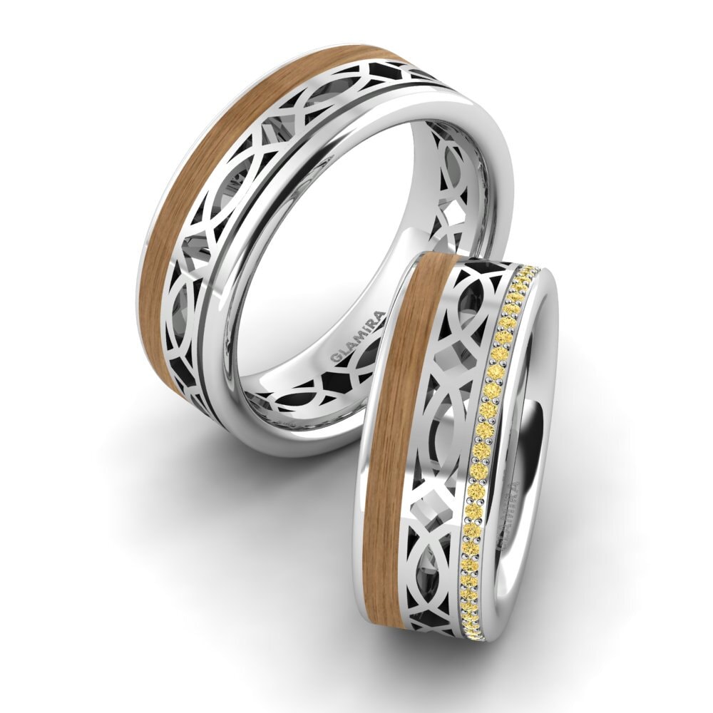 Diamante Amarillo Anillo de boda Confident Joy 8 mm