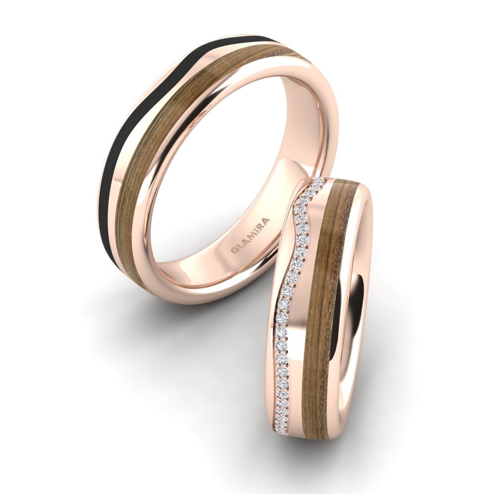 Or rose 14k Diamant Bague de Mariage Confident Logic 6 mm