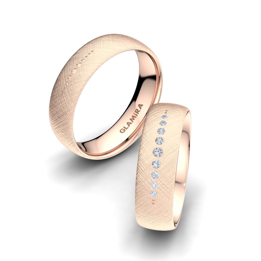 Or rose 14k Diamant Bague de Mariage Magic Truth 6 mm