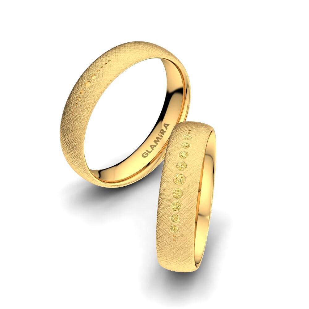 14ct Yellow Gold Yellow Diamond Wedding Ring Magic Truth 5 mm