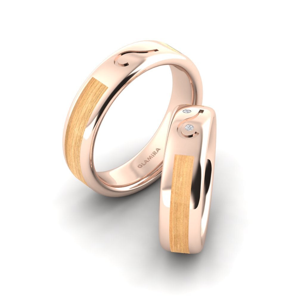 Or rose 14k Diamant Bague de Mariage Confident Shine 6 mm