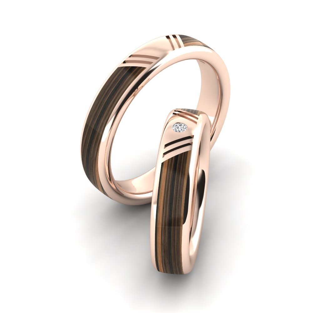 Or rose 14k Diamant Bague de Mariage Confident Wind 5 mm