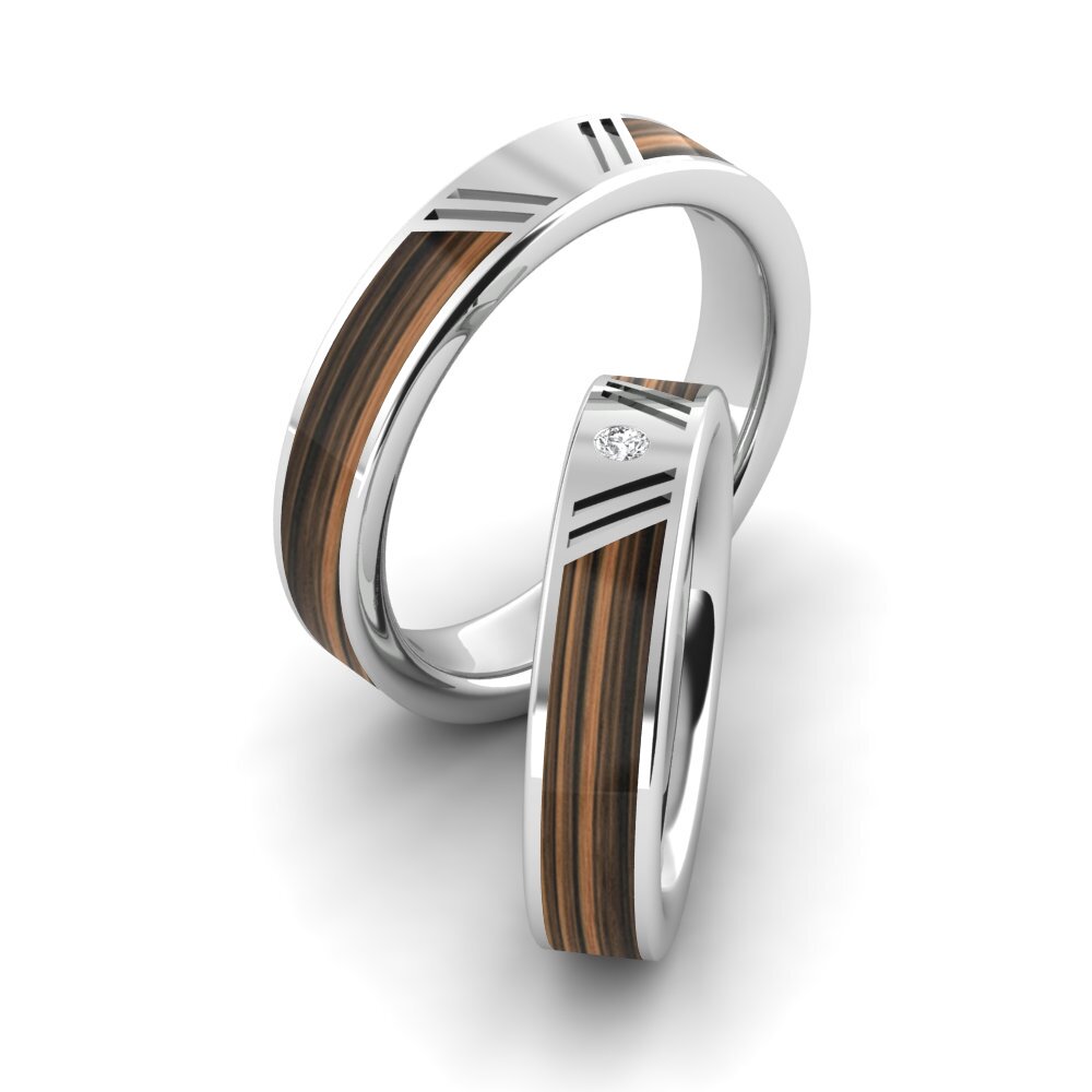 White sapphire Wedding Ring Confident Wind 5 mm