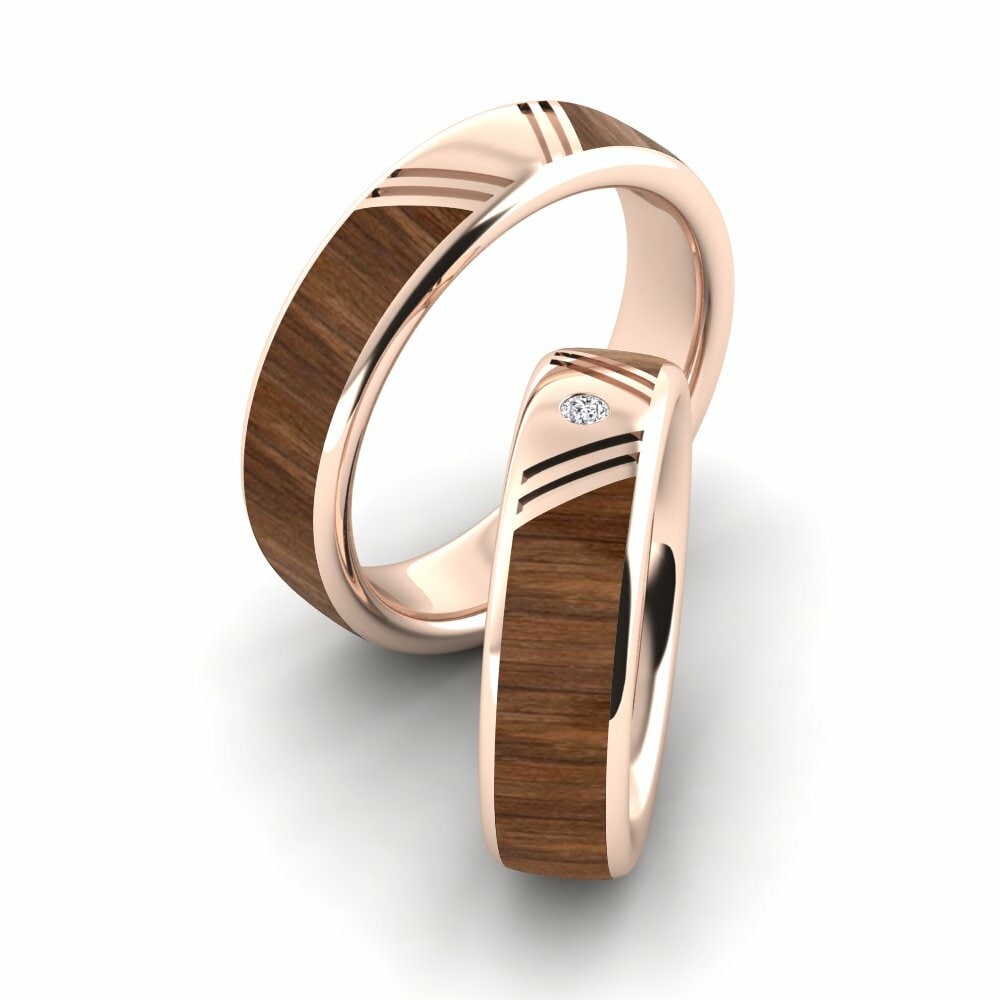 14ct Rose Gold Without Stone Wedding Ring Confident Wind 6 mm