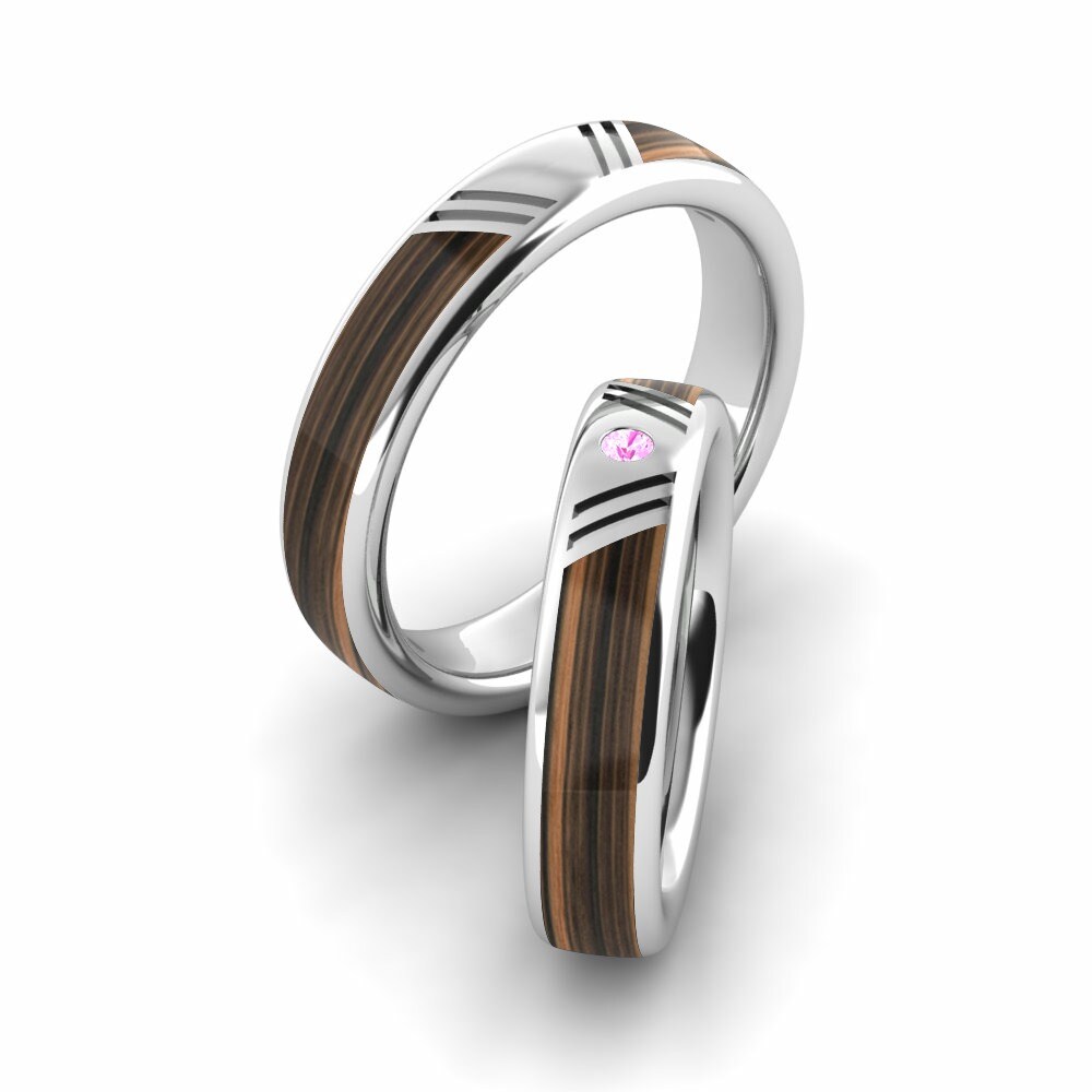 Pink Sapphire Wedding Ring Confident Wind 5 mm