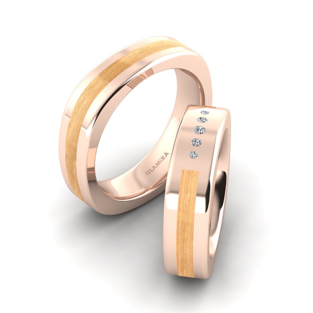 アクセサリー CTHY HIGH-END PARALLEL RING ROSEGOLD Order Wedding Ring Confident Connection 6 mm - Zirconia 9K Rose