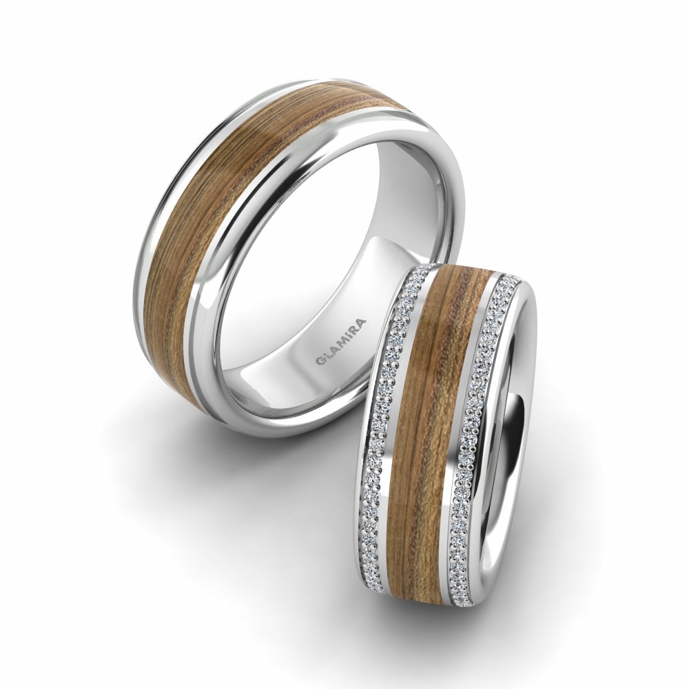 Wood & Carbon Wedding Ring Peaceful Sea 8 mm