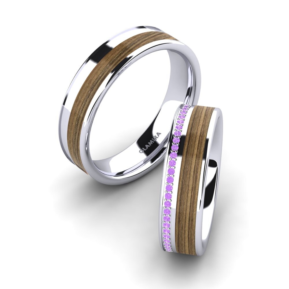 Amethyst Wedding Ring Peaceful Twinkle 6 mm