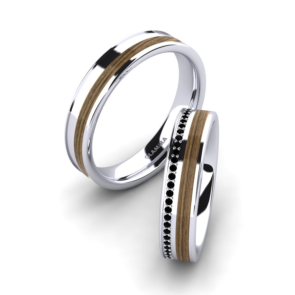 Zafiro negro Anillo de boda Peaceful Twinkle 5 mm