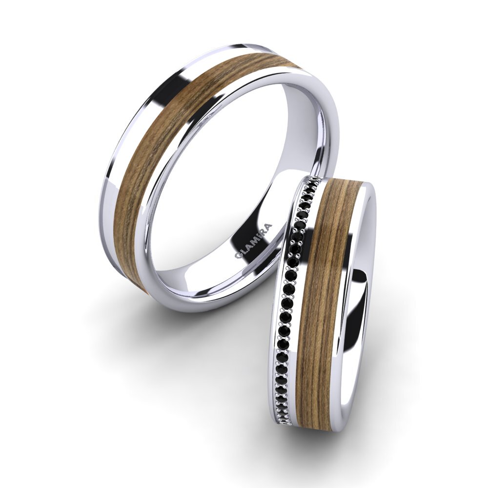 Zafiro negro Anillo de boda Peaceful Twinkle 6 mm