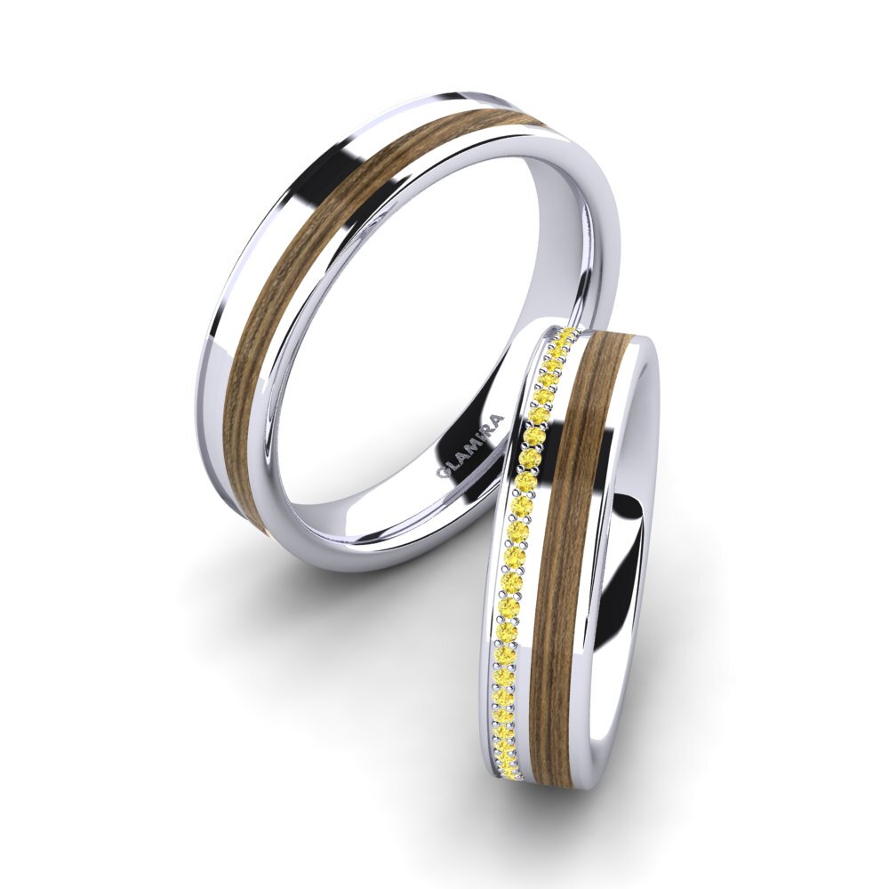 Yellow Sapphire Wedding Ring Peaceful Twinkle 5 mm