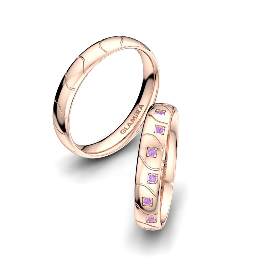 Amethist Trouwring Alluring Light 4 mm