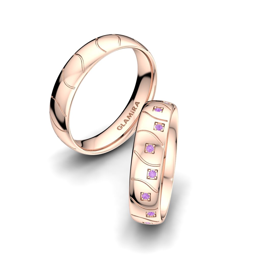 Amethist Trouwring Alluring Light 5 mm