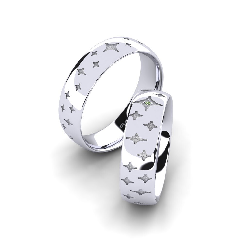 Green Diamond Wedding Ring Essential Choice 6 mm