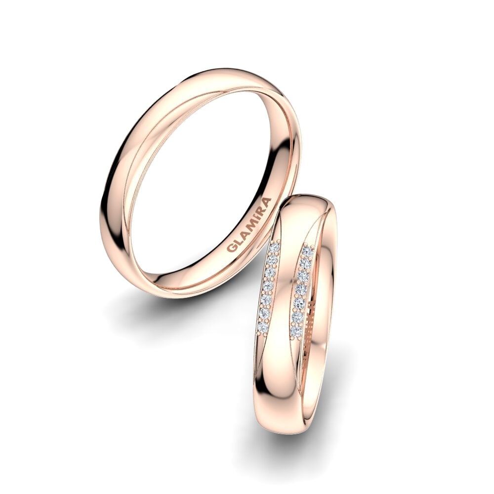 Or rose 14k Diamant Bague de Mariage Exotic Harmony 4 mm