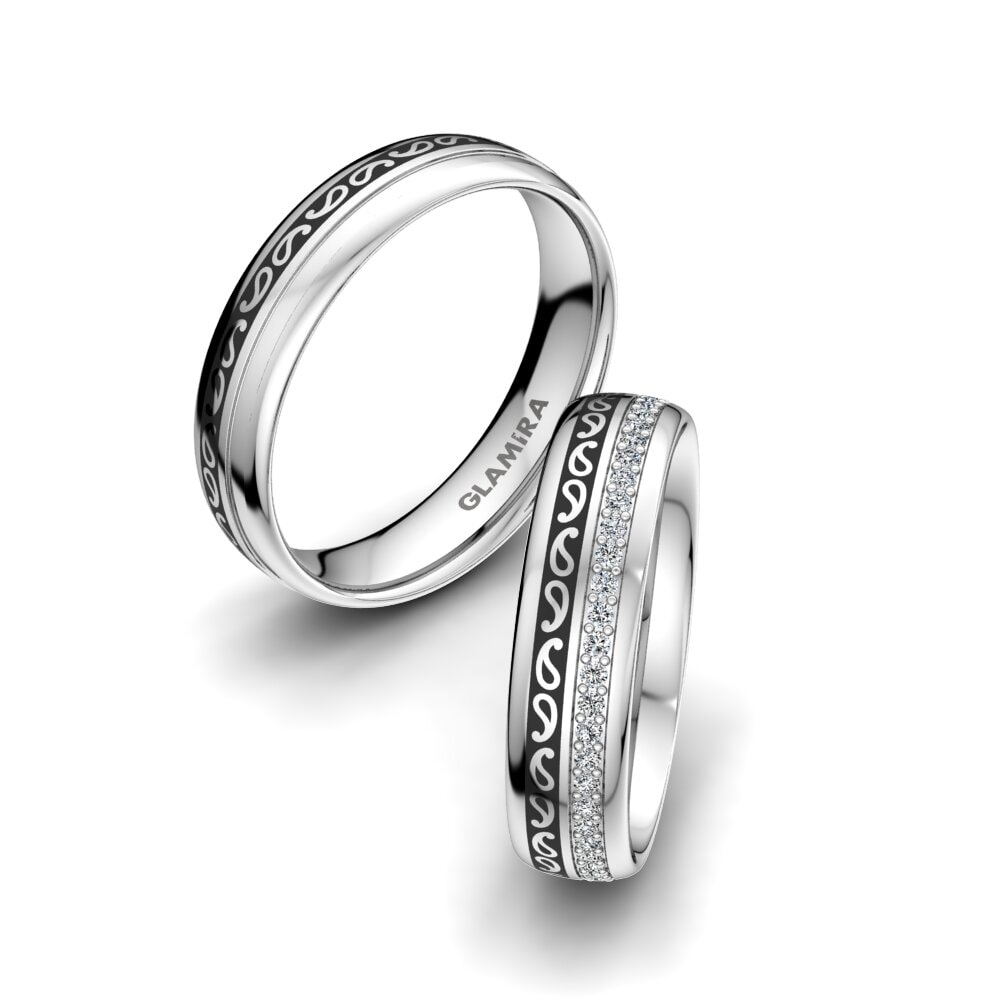 White Silver Wedding Ring Essential Balance 5 mm