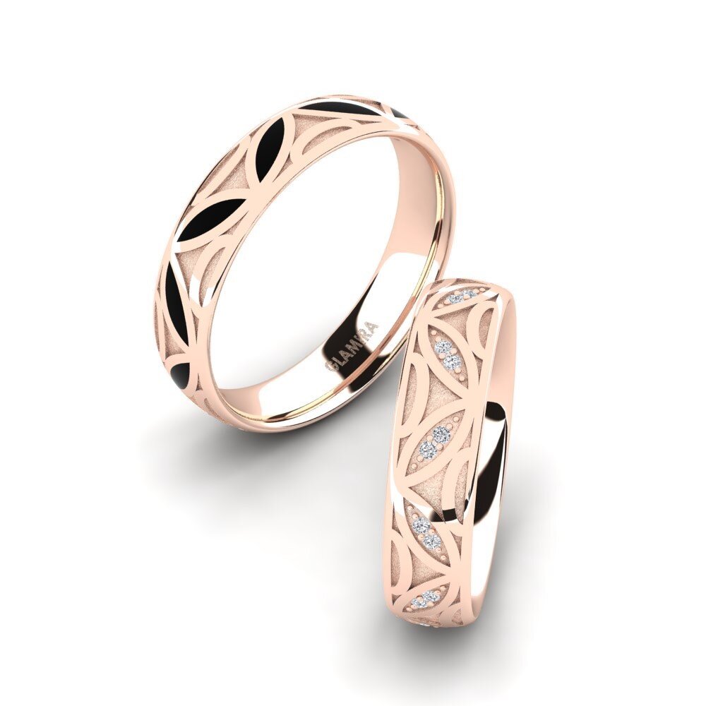 Or rose 14k Diamant Bague de Mariage Magic Road 5 mm