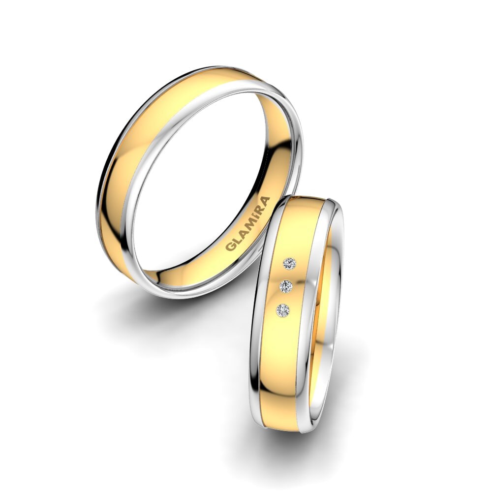 Anillo de boda Splendid Lucy 5 mm 18k Oro Amarillo/Blanco