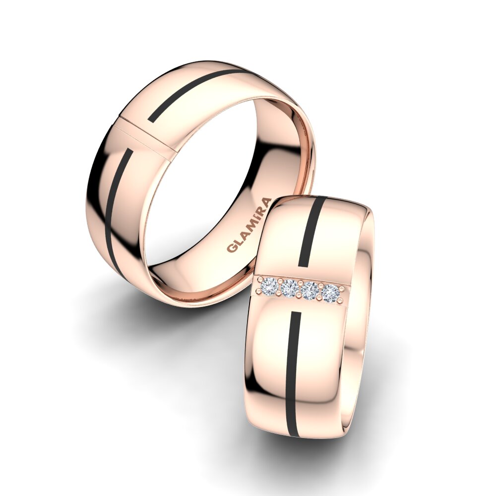 Or rose 14k Diamant Bague de Mariage Exotic Desire 8 mm