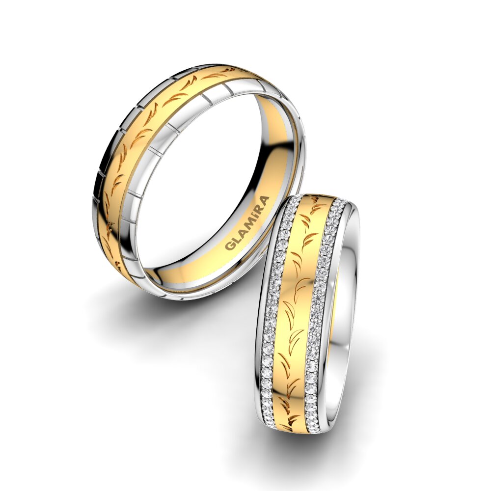 Diamant-saffier Trouwring Glorious Style 6 mm