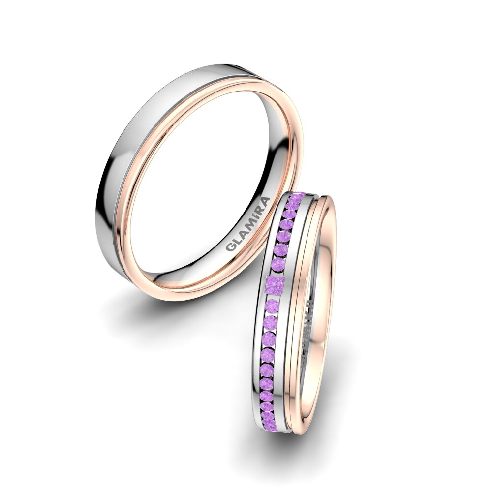 Amethyst Wedding Ring Glorious Touch 4 mm