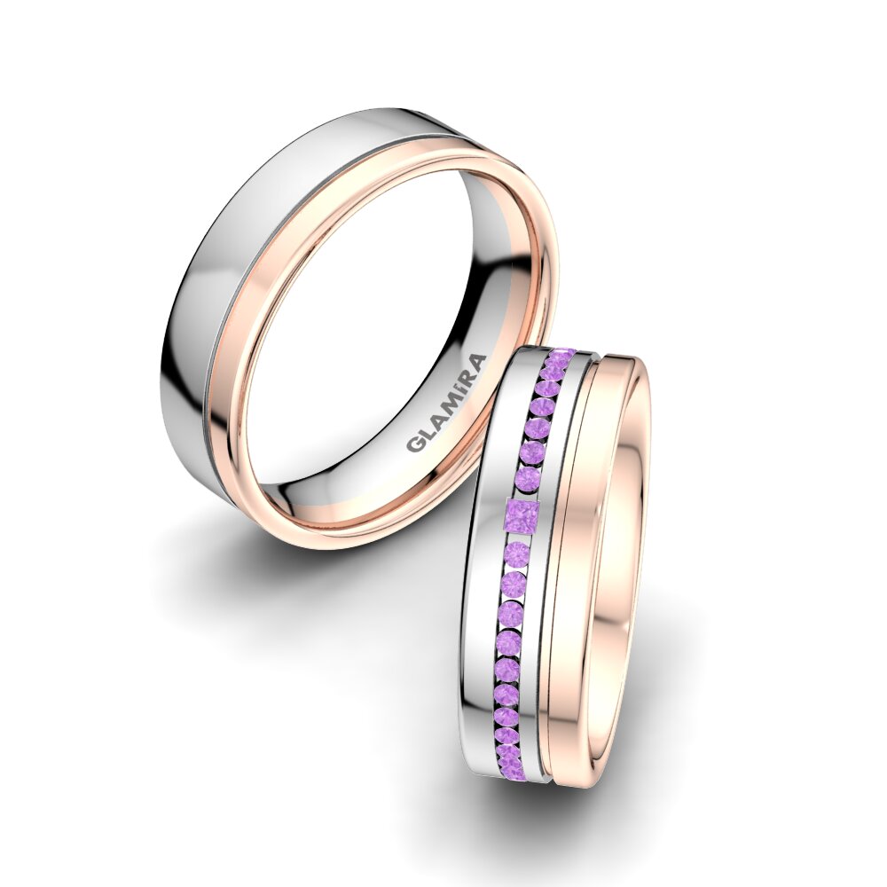 Amethyst Wedding Ring Glorious Touch 6 mm