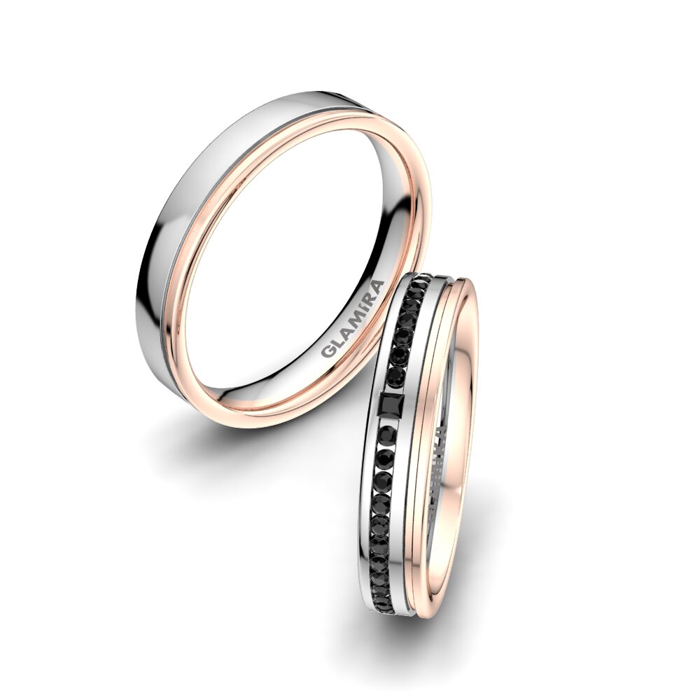 Ónix Negro Anillo de boda Glorious Touch 4 mm