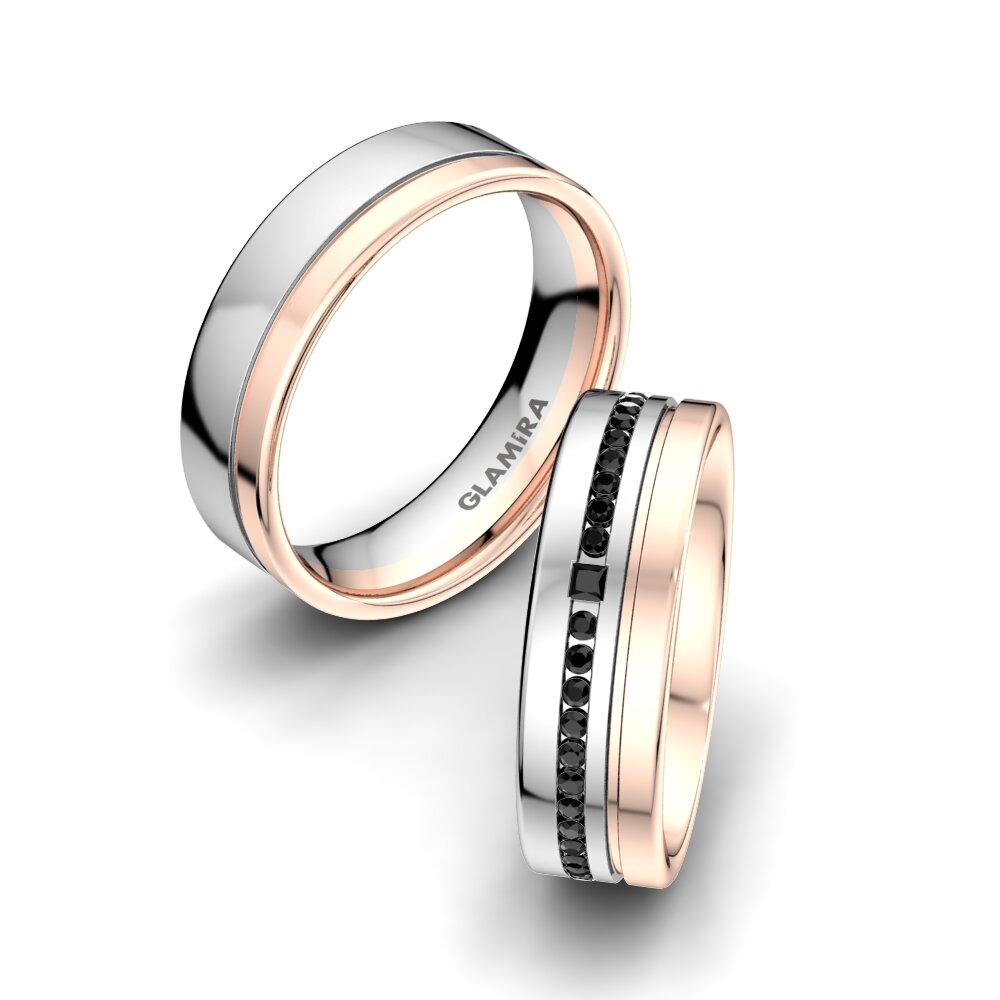 Ónix Negro Anillo de boda Glorious Touch 6 mm