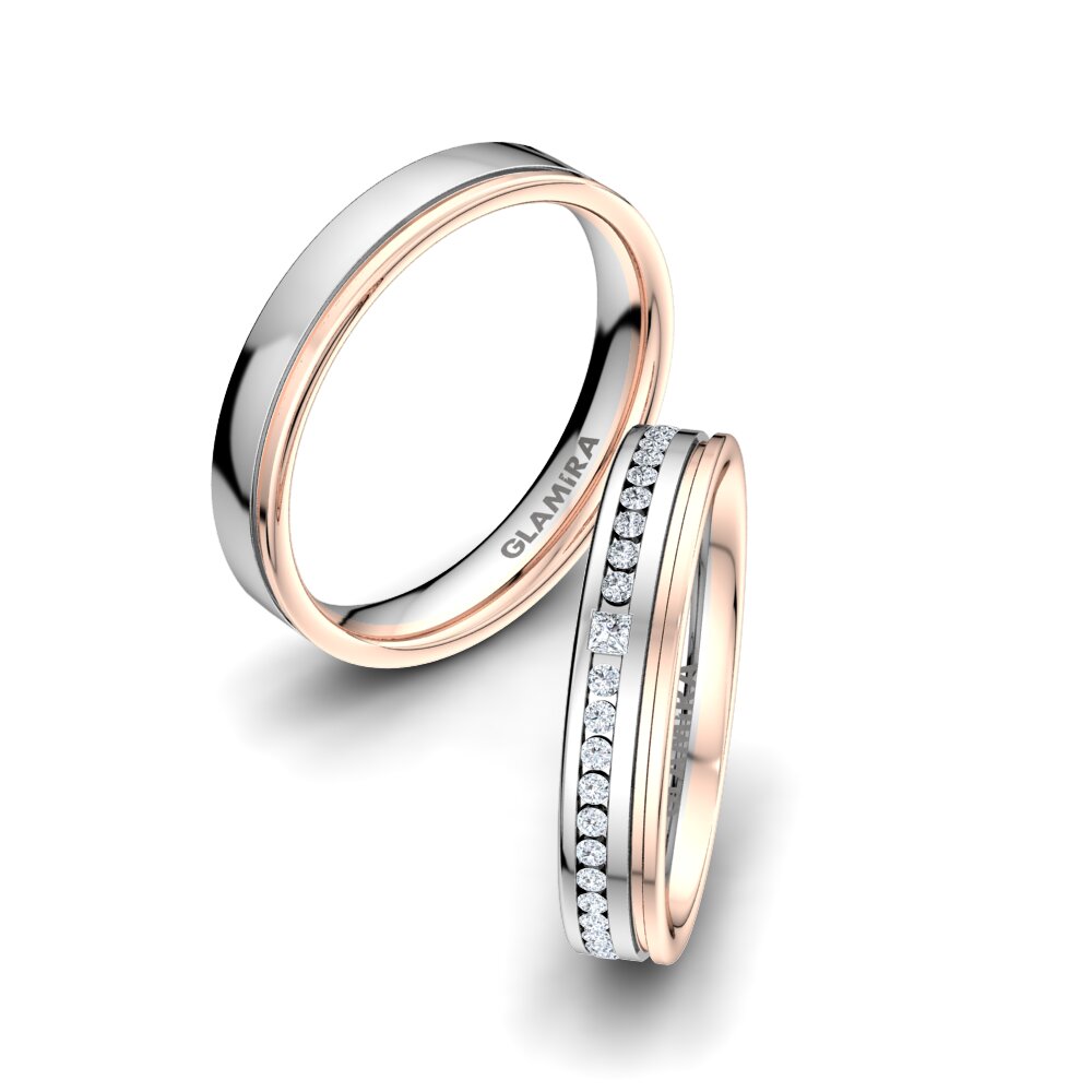Diamante cultivado en laboratorio Anillo de boda Glorious Touch 4 mm