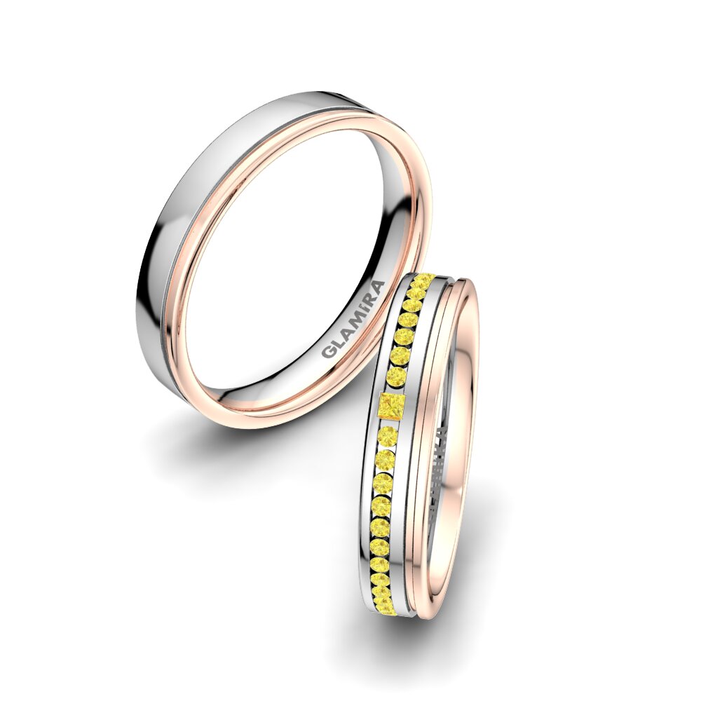 Yellow Sapphire Wedding Ring Glorious Touch 4 mm