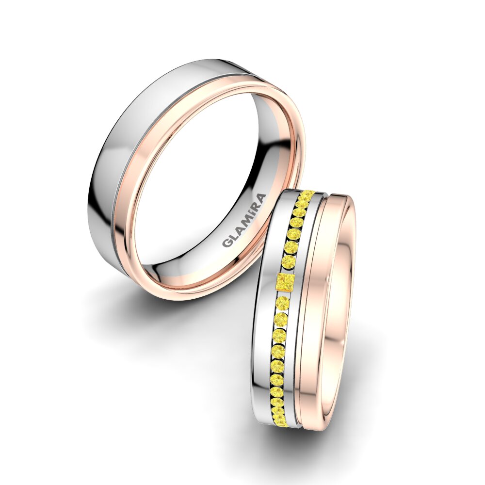 Yellow Sapphire Wedding Ring Glorious Touch 6 mm