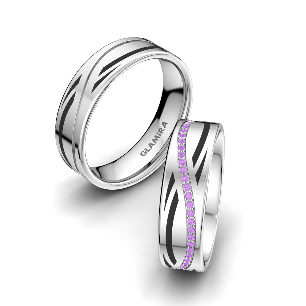 Amethyst Wedding Ring Infinite Choice 6 mm
