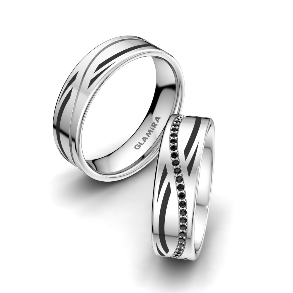 Ónix Negro Anillo de boda Infinite Choice 6 mm