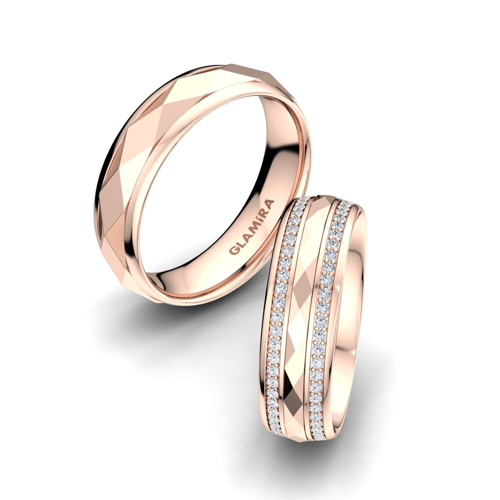 Or rose 14k Diamant Bague de Mariage Infinite Fame 6 mm