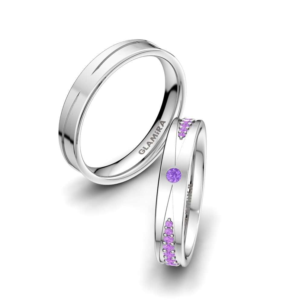 Amethyst Wedding Ring Unique Start 4 mm