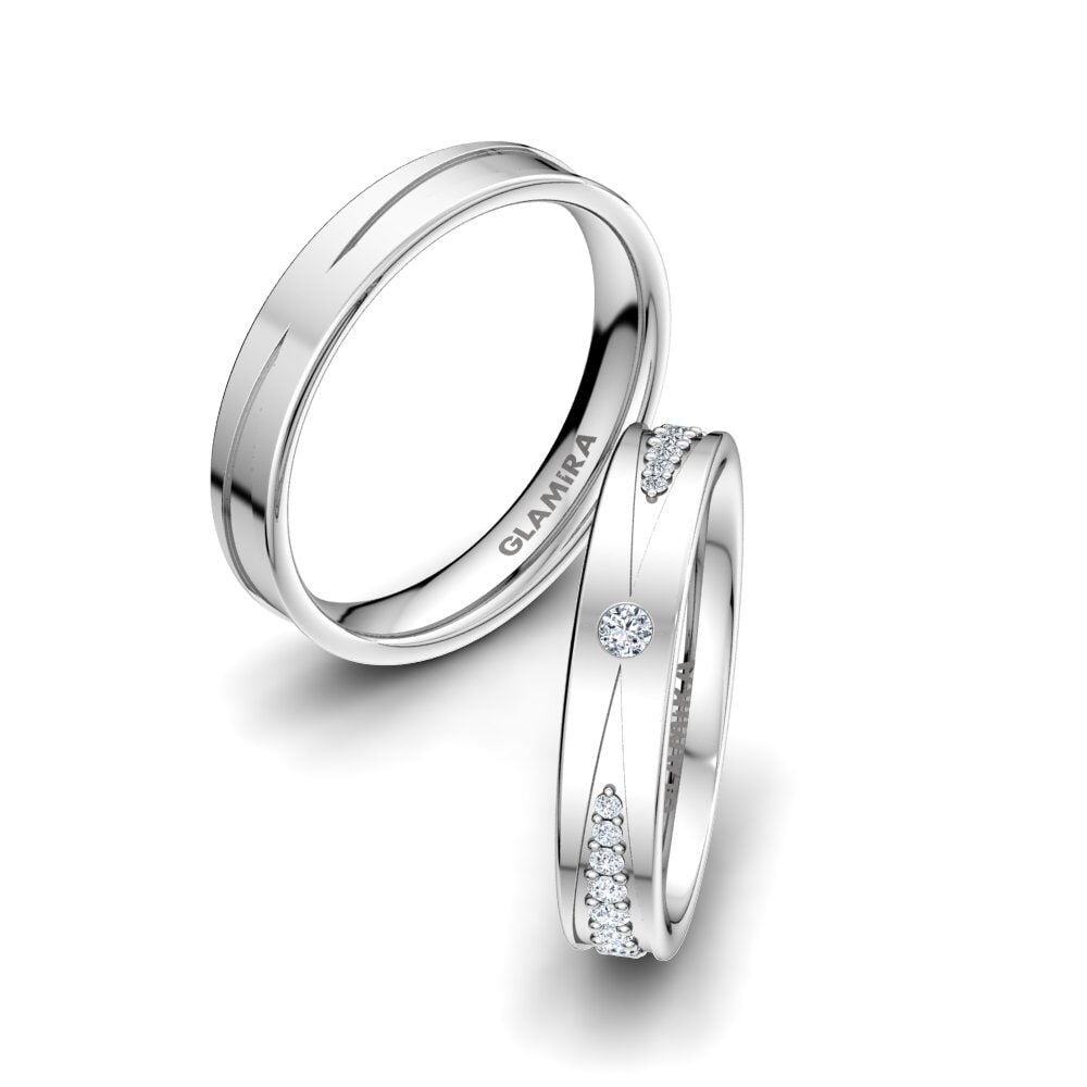 Diamante Anillo de boda Unique Start 4 mm