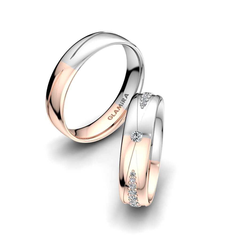 14K Rood & Wit Goud Trouwring Unique Start 5 mm