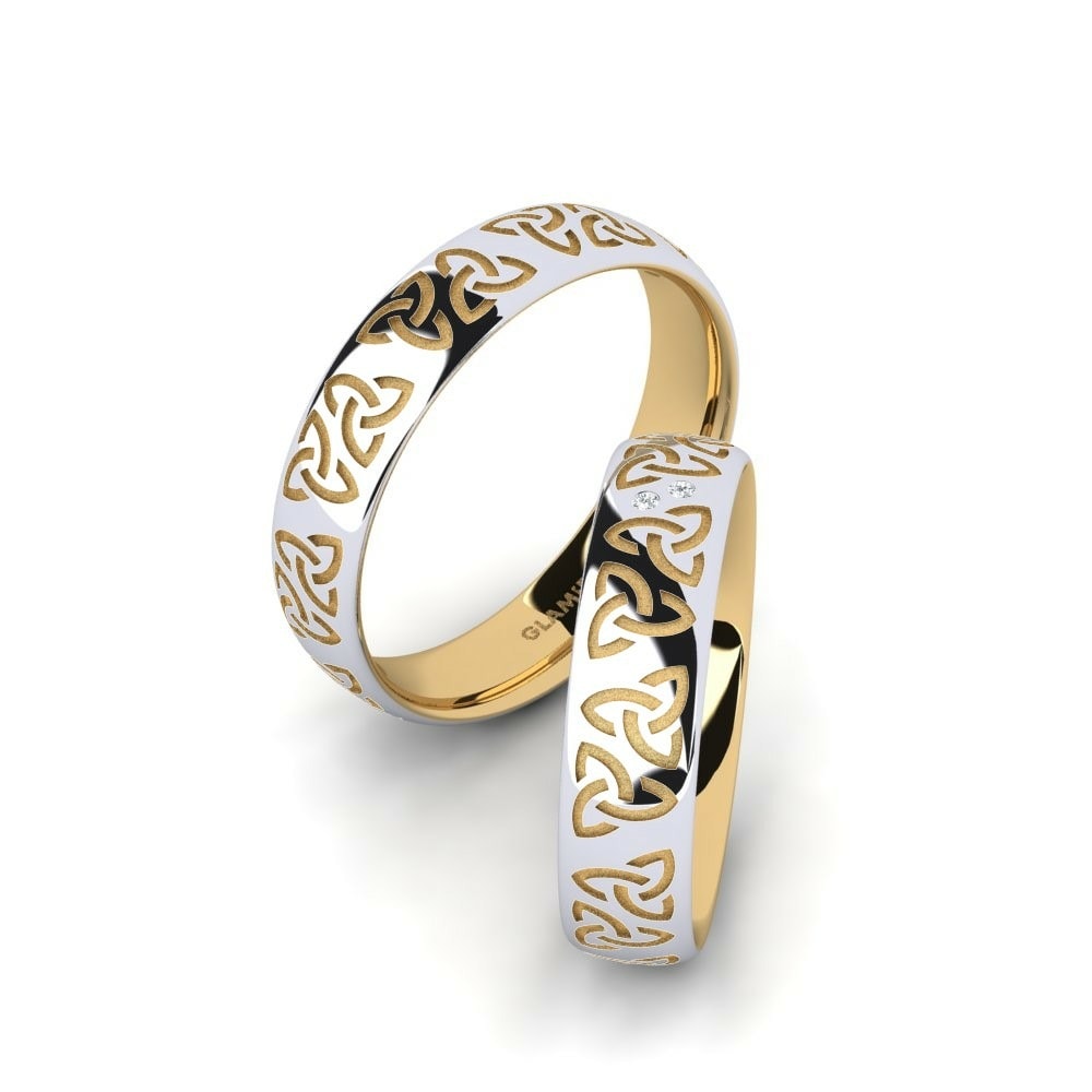 Twinset Wedding Rings Charming Harmony 5 mm 585 Yellow & White Gold Zirconia