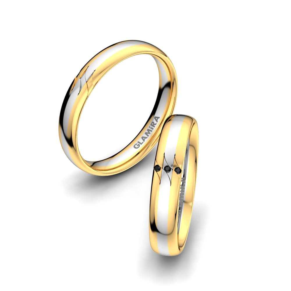 黑色藍寶石 結婚戒指 Elegant Fortune 4 mm
