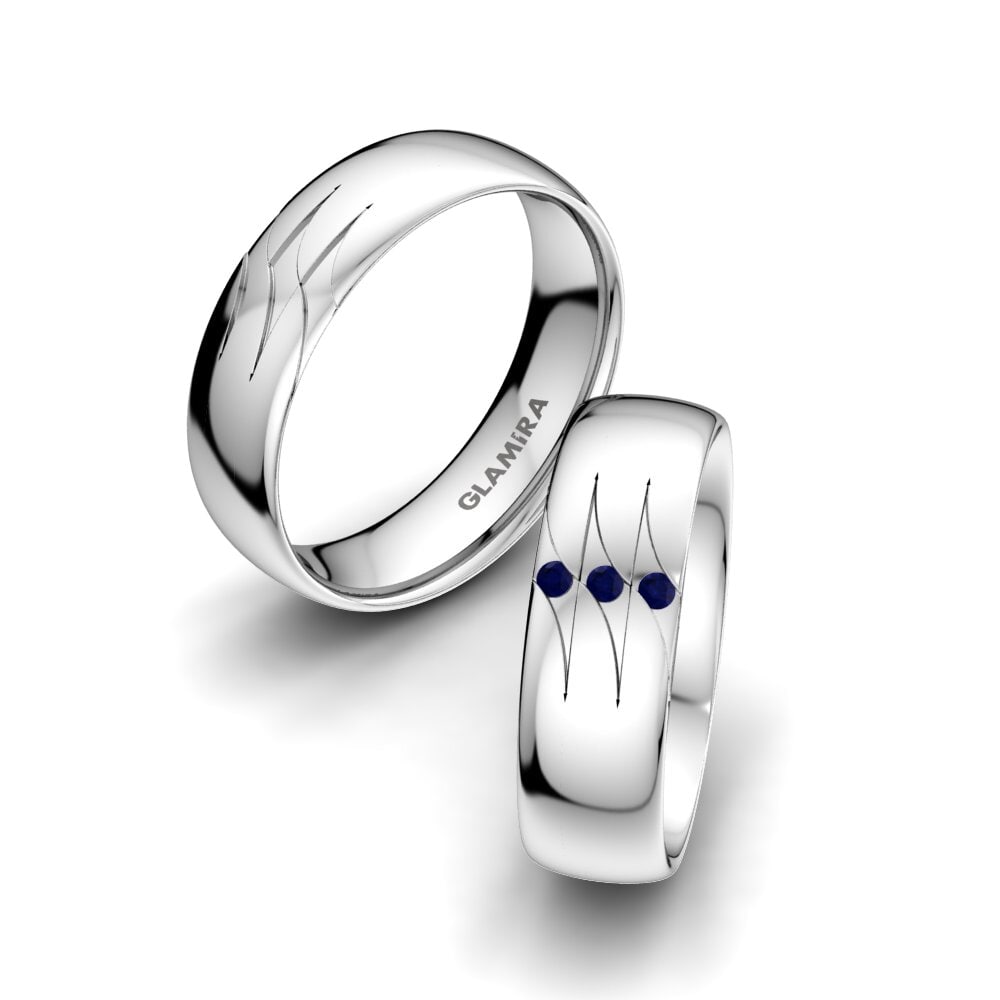 Sapphire Wedding Ring Elegant Fortune 6 mm