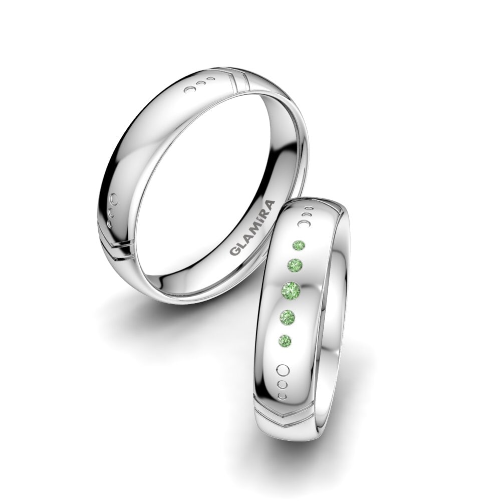 Green Diamond Wedding Ring Gorgeous Glory 5 mm