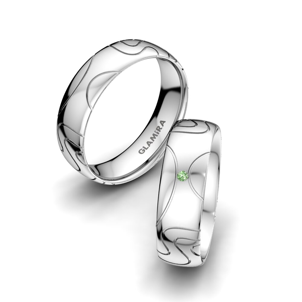 Green Diamond Wedding Ring Gorgeous Life 6 mm