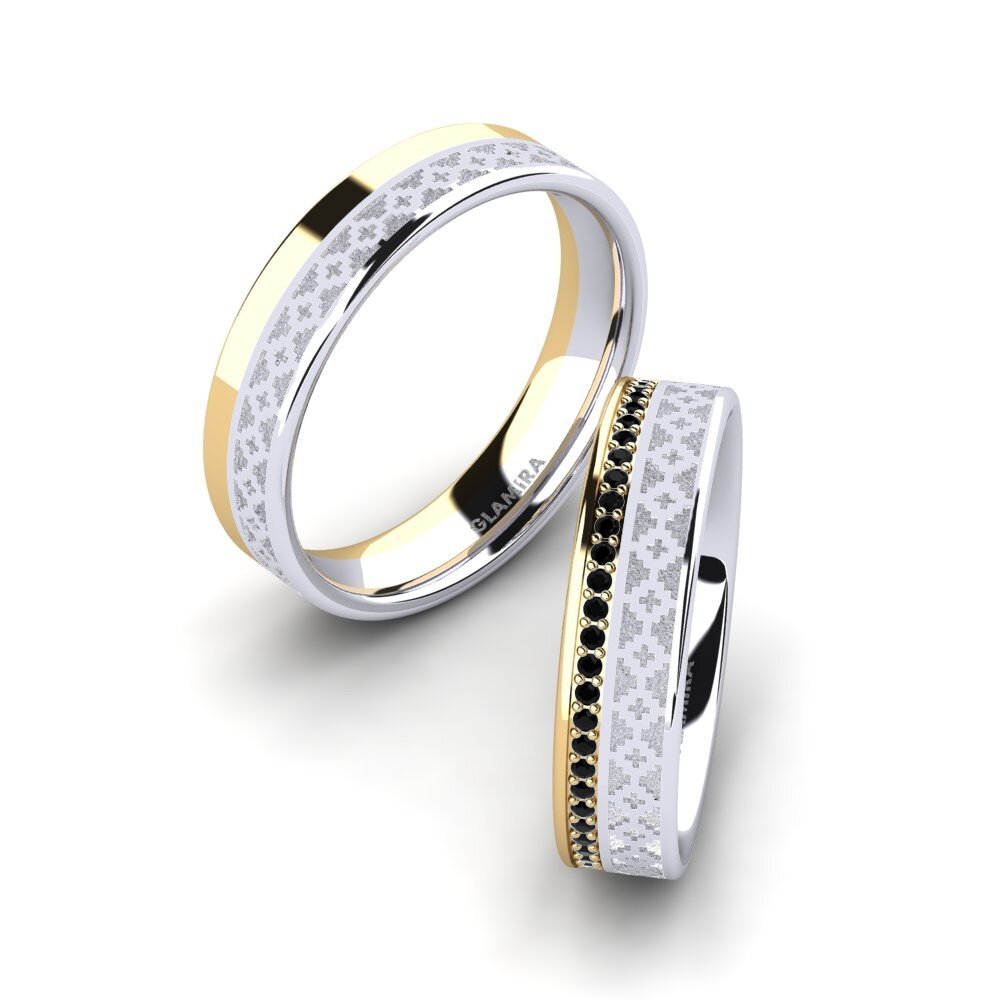 Zafiro negro Anillo de boda Immortal Charm 5 mm