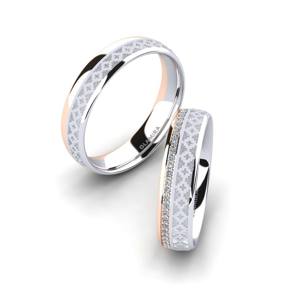 18K Wit & Rood Goud Trouwring Immortal Charm 5 mm
