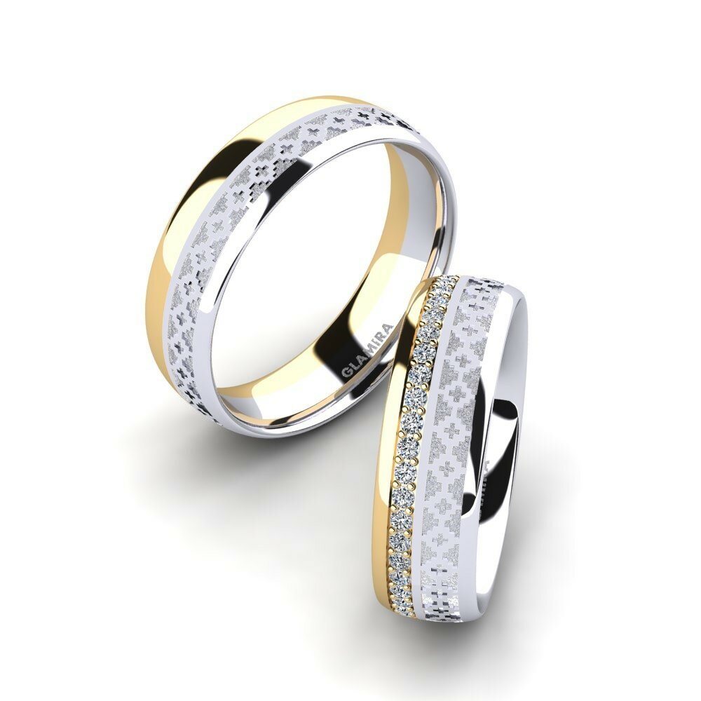 Bague de Mariage Immortal Charm 6 mm Or Blanc & Jaune 750