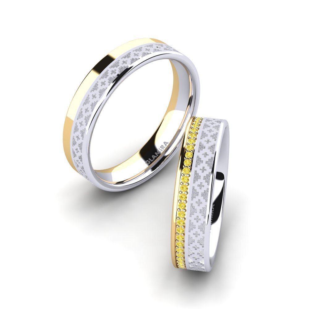 Yellow Sapphire Wedding Ring Immortal Charm 5 mm